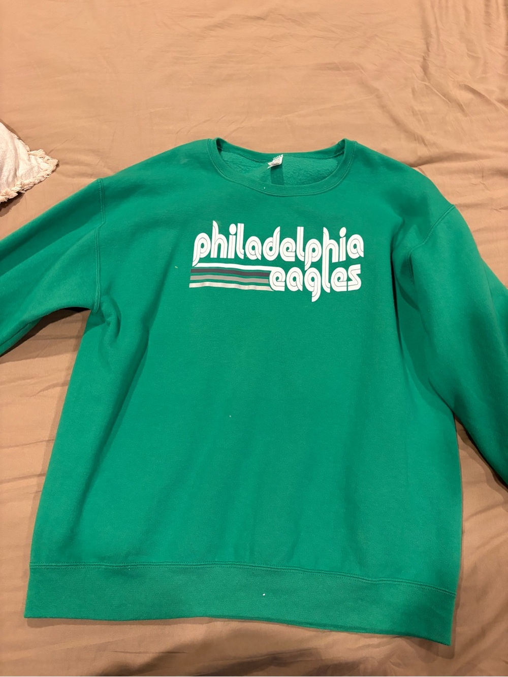 Jerzees Green Philadelphia Eagles Crewneck Sweater
